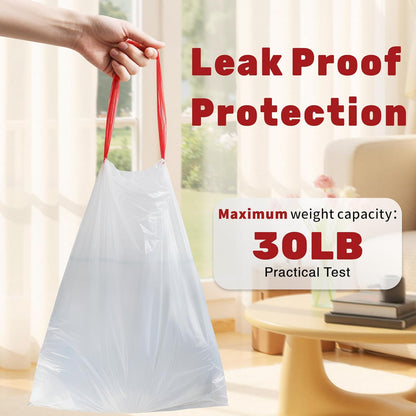 13 Gallon Trash Bags Drawstring, 20 Count Garbage Bags 13 Gallon Tall Kitchen,Heavy Duty Trash Bags for Bathroom, Outdoor, Waste Basket and Car, Unscented White Bathroom Garbage Bag