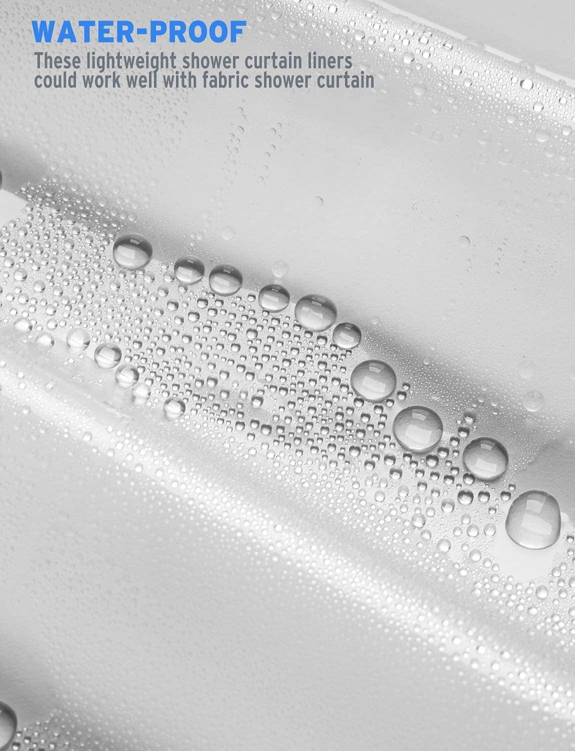 Set of 2 Pack Scrub Brushes and 72X72 Inches Lightweight Shower Curtain Liner