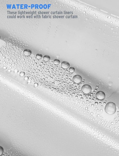 Set of 2 Pack Scrub Brushes and 72X72 Inches Lightweight Shower Curtain Liner