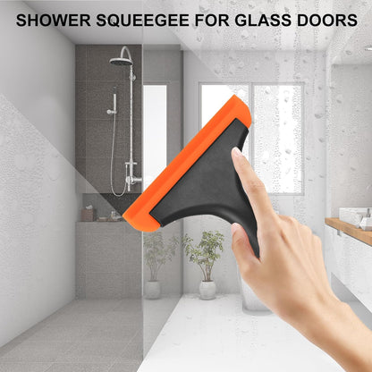 Shower Squeegee for Glass Doors, Small Squeegee for Shower Glass Door Mini Silicone Squeegee for Window, Door, Bathroom, Mirror, Car Window