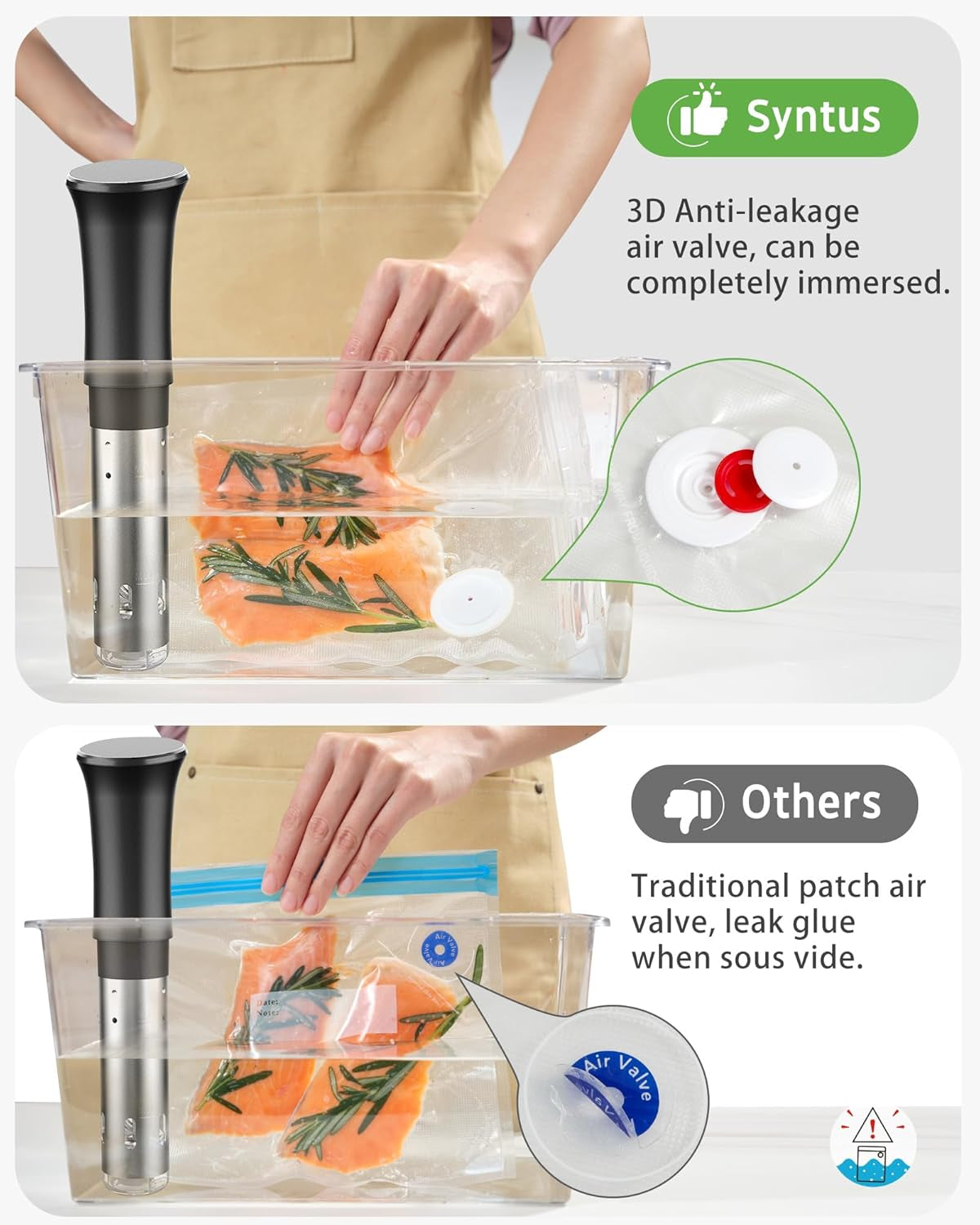 [2025 Upgraded]  Vacuum Sealer Bags for Food, 10 Pcs Medium Size 10" X 13.8" Food Storage Bags for Sous Vide Cooking Microwave Heating, Air Valve Zipper Bags & Zip Clips