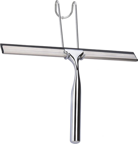 All Purpose Stainless Steel Squeegee for Glass Shower Doors, Car Window, Home Mirrors, Bathroom Cleaner Wiper Accessory, 12 Inch