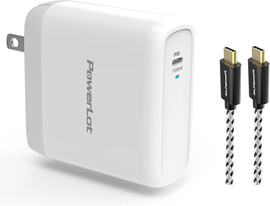 100W USB C Charger  Fast Wall Charger PD 3.0 Gan Type C Charging, Power Adapter with 5A 6Ft Cable, Universal Charger Block for Macbook, Ipad, Iphone 14, Pixel, Chromebook and USB-C Laptops