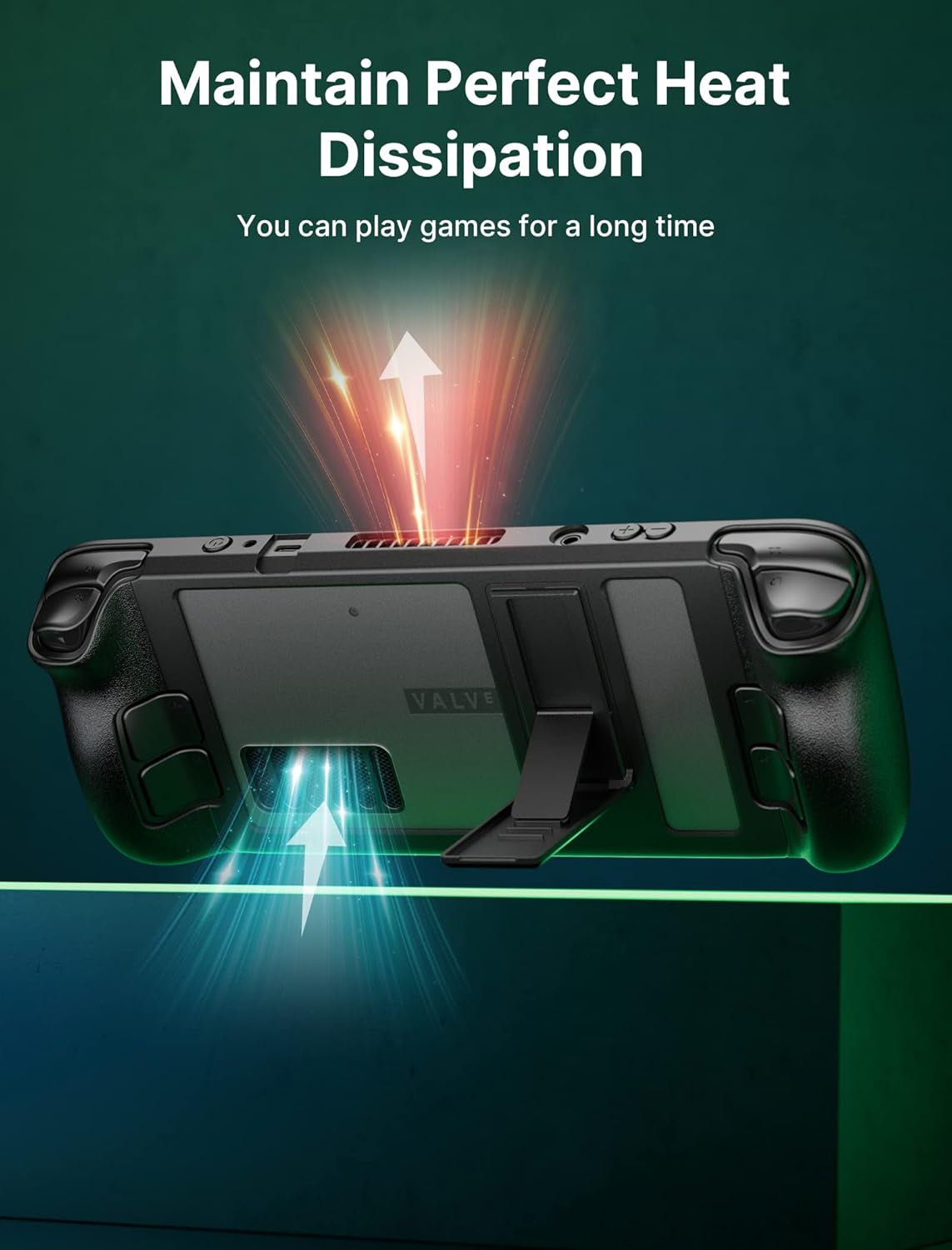 Kickstand Case Compatible with Steam Deck/Oled, PC0105 Upgrade the Adjustable Angle Stand Steam Deck Cover TPU Protective Case, Shock-Absorption, Non-Slip and Anti-Scratch Design
