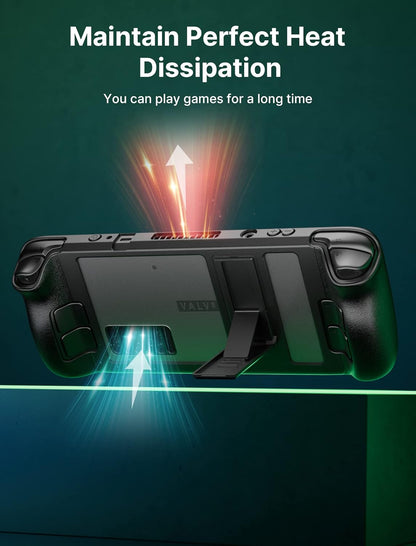 Kickstand Case Compatible with Steam Deck/Oled, PC0105 Upgrade the Adjustable Angle Stand Steam Deck Cover TPU Protective Case, Shock-Absorption, Non-Slip and Anti-Scratch Design