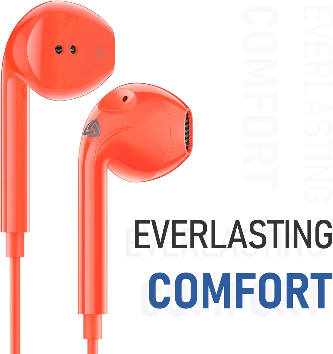 Zenith Wired Earbuds In-Ear Headphones, 2 Years Warranty, Earphones with Microphone, Corded for 3.5Mm Jack Ear Buds for Iphone, Samsung, Computer, Laptop, Kids, School Students, Woman - Coral