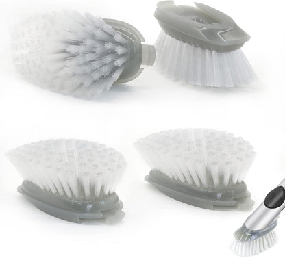 Brush Refills for OXO Dish Brush - 4 Pack Dish Brush Cleaning Soap Dispensing Head Replacement for Scrubber(Grey)
