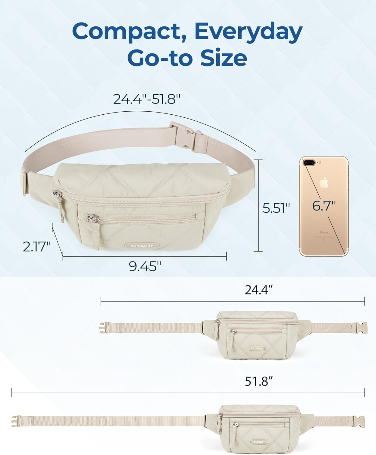 Women'S Adjustable Waist Pack Fanny Belt Bag with Strap for Hiking, Running, Travel