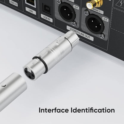 [5-Pair XLR Female to Female & XLR Male to Male 3PIN Adapter Connector Compatible Microphone,Mixer,Silver