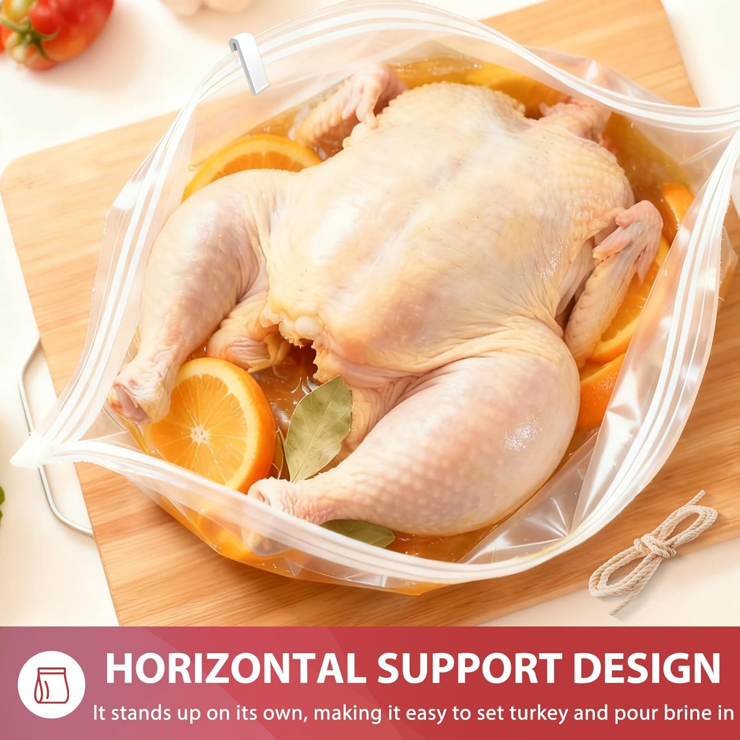 Turkey Brine Bags, 3 Pack Extra Large 26"X22" Brining Bags for Turkey, Holds up 35Lb and Above, Double Zip-Lock Brine Bag Kit with 3 Strings & Clips, Thanksgiving, Christmas Essentials