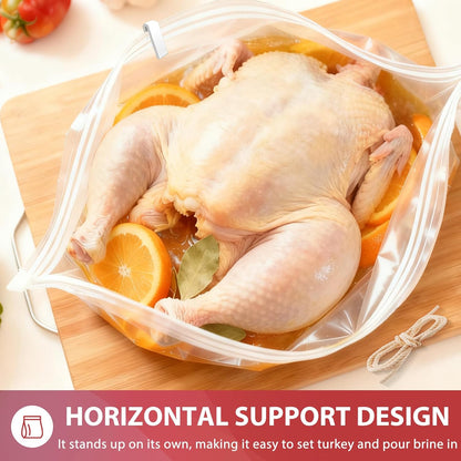 Turkey Brine Bags, 3 Pack Extra Large 26"X22" Brining Bags for Turkey, Holds up 35Lb and Above, Double Zip-Lock Brine Bag Kit with 3 Strings & Clips, Thanksgiving, Christmas Essentials