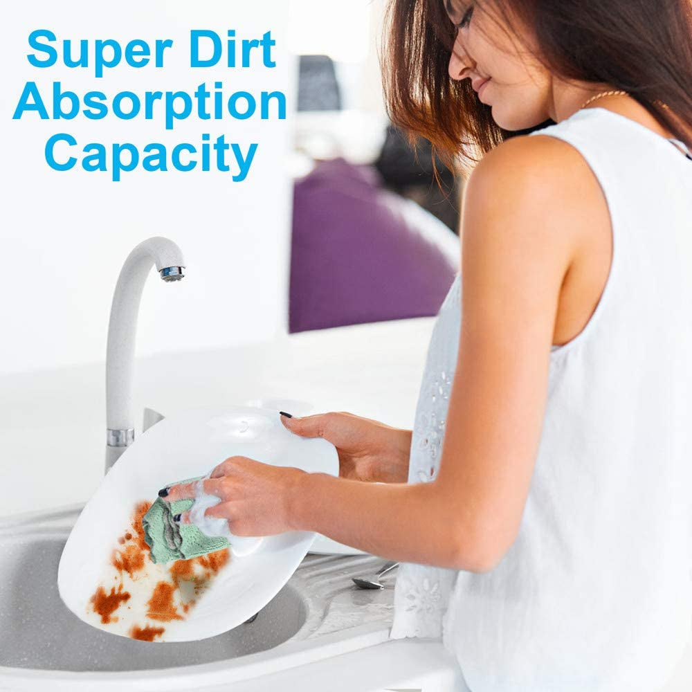 Lsmall Reusable Cleaning Cloths, 6 X 10 Inch, Super Absorbent Multipurpose Dish Cloths, for Furniture Rags, Kitchen Cloths, Tableware Quick-Drying Towels(11Pcs)