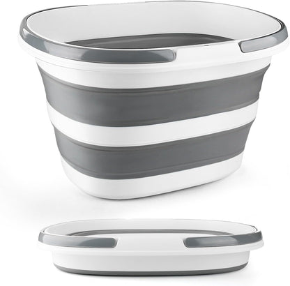 Collapsible Mop Bucket with Handle for Cleaning, 16L(4.2 Gallon) Silicone Square Mopping Bucket for Windows Cleaning or Car Washing, Cleaning Supplies Organizer Plastic Bucket for Storage