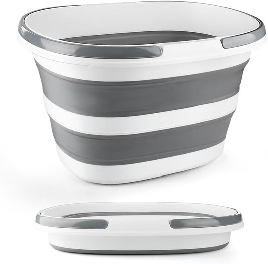 Collapsible Mop Bucket with Handle for Cleaning, 16L(4.2 Gallon) Silicone Square Mopping Bucket for Windows Cleaning or Car Washing, Cleaning Supplies Organizer Plastic Bucket for Storage