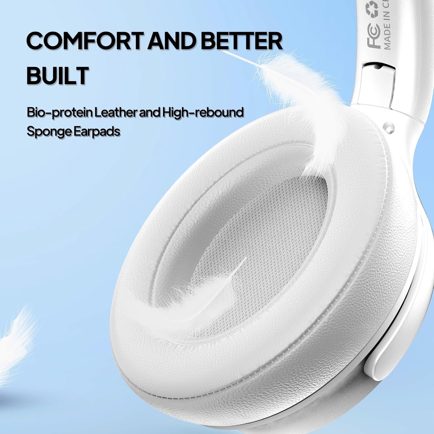 Wired Over-Ear Headphones with USB C Connector, Hi-Fi Stereo Sound, Noise-Isolating Ear Cups, Comfortable Fit for USB C Devices (No Bag, White)