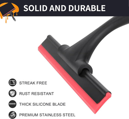 Extra-Long Dusters with Extension Pole 100-Inch for Cleaning & Shower Squeegee for Glass Doors Stainless Steel Squeegee for Shower Glass Door