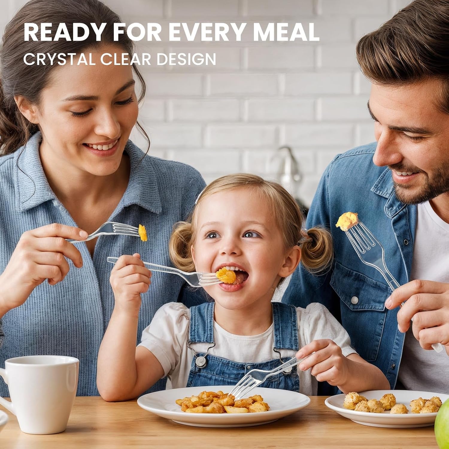 240 Count Extra Heavy Duty Clear Plastic Forks, Solid and Durable Premium Disposable Forks - Bpa-Free & Heat Resistant Plastic Cutlery Utensils for Parties, Events and Everyday Use