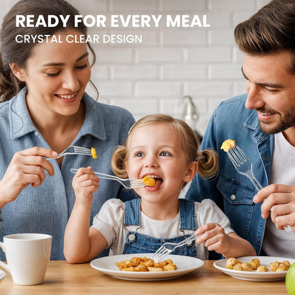 240 Count Extra Heavy Duty Clear Plastic Forks, Solid and Durable Premium Disposable Forks - Bpa-Free & Heat Resistant Plastic Cutlery Utensils for Parties, Events and Everyday Use