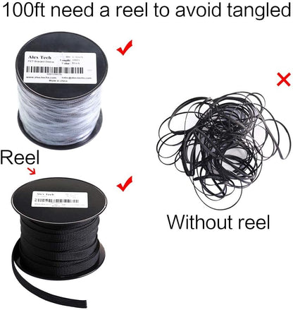 100Ft - 1/4 Inch PET Expandable Braided Sleeving – Black –  Braided Cable Sleeve