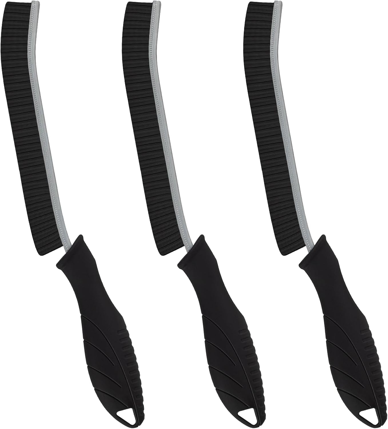 Hard Bristle Crevice Cleaning Brush - Home Cleaning Tools, Multi-Purpose Crevice Supplies for Kitchen, Bathroom, Toilet, Window, Vehicle, Faucets, Grout, Home (3, Black)