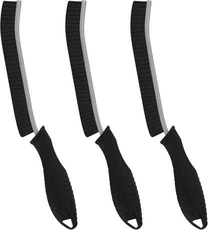 Hard Bristle Crevice Cleaning Brush - Home Cleaning Tools, Multi-Purpose Crevice Supplies for Kitchen, Bathroom, Toilet, Window, Vehicle, Faucets, Grout, Home (3, Black)