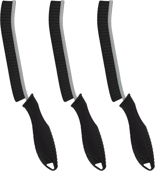 Hard Bristle Crevice Cleaning Brush - Home Cleaning Tools, Multi-Purpose Crevice Supplies for Kitchen, Bathroom, Toilet, Window, Vehicle, Faucets, Grout, Home (3, Black)