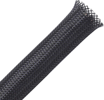 100Ft - 1/4 Inch PET Expandable Braided Sleeving – Black –  Braided Cable Sleeve