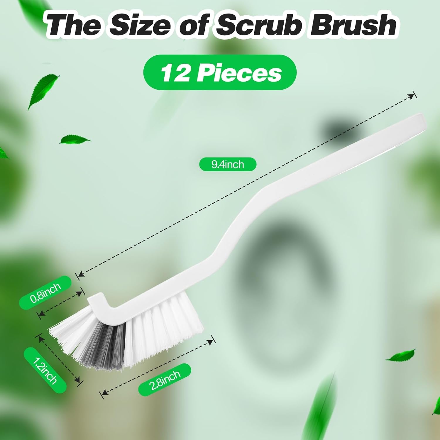 12 Pcs Kitchen Scrub Brush Bulk Sink Bathroom Edge Corner Cleaning Brush Right Angle Mini for Grout Household Dishwasher Tile Lines Window Track Deep Cleaning with Stiff Bristles