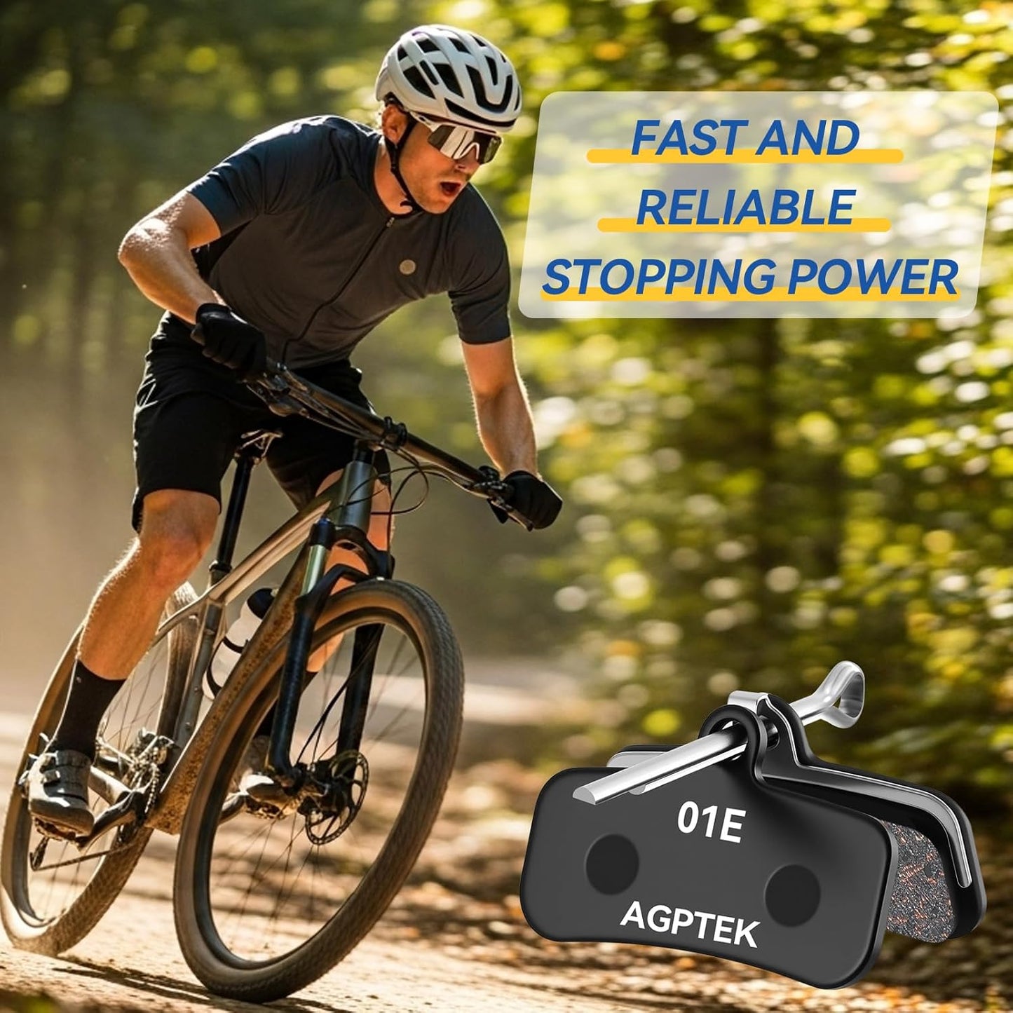 Bike Brake Pads, High-Performance Bicycle Brake Pad, 4 Pairs Mountain Bike Pad for Shimano/Tektro/Trp, Work Ebike/Mountain & Road Bike