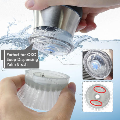 Palm Brush Refills for OXO Steel Soap Dispensing Dish Brush - 4 Pack Cleaning Replacement Brush Head for OXO Palm Brush(Grey)