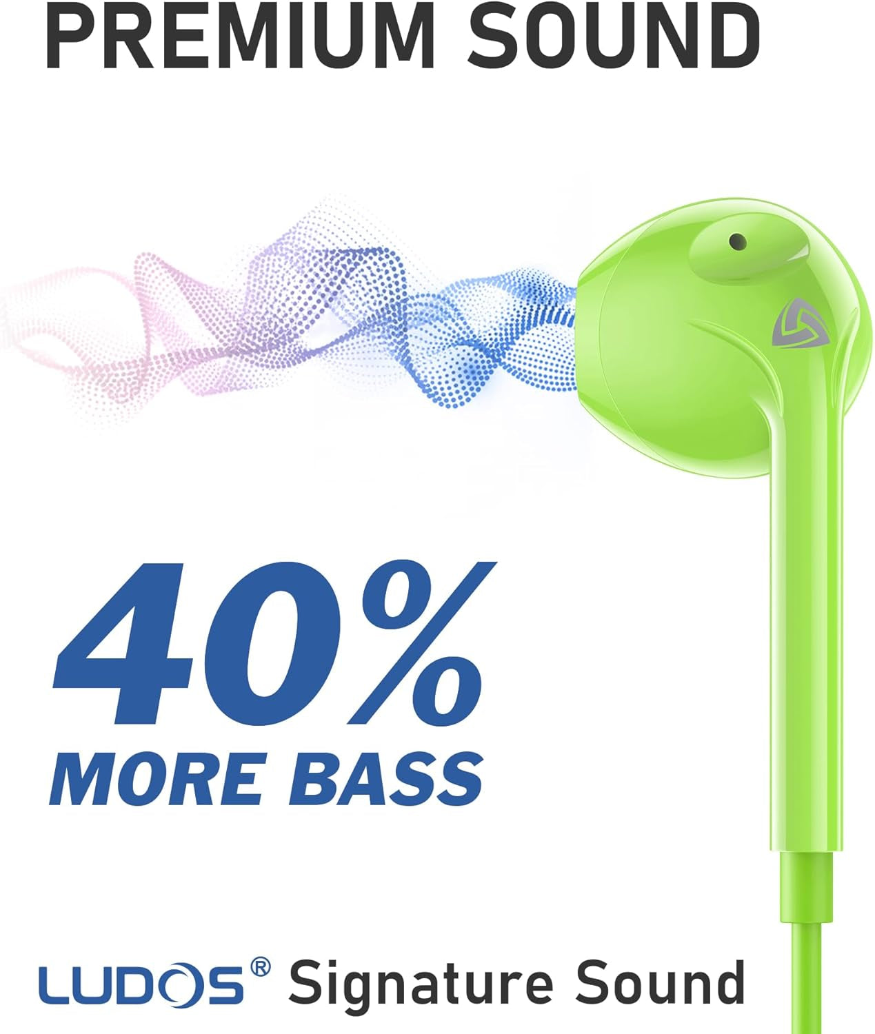 Zenith Wired Earbuds In-Ear Headphones, 2 Years Warranty, Earphones with Microphone, Corded for 3.5Mm Jack Ear Buds for Iphone, Samsung, Computer, Laptop, Kids, School Students, Woman - Green