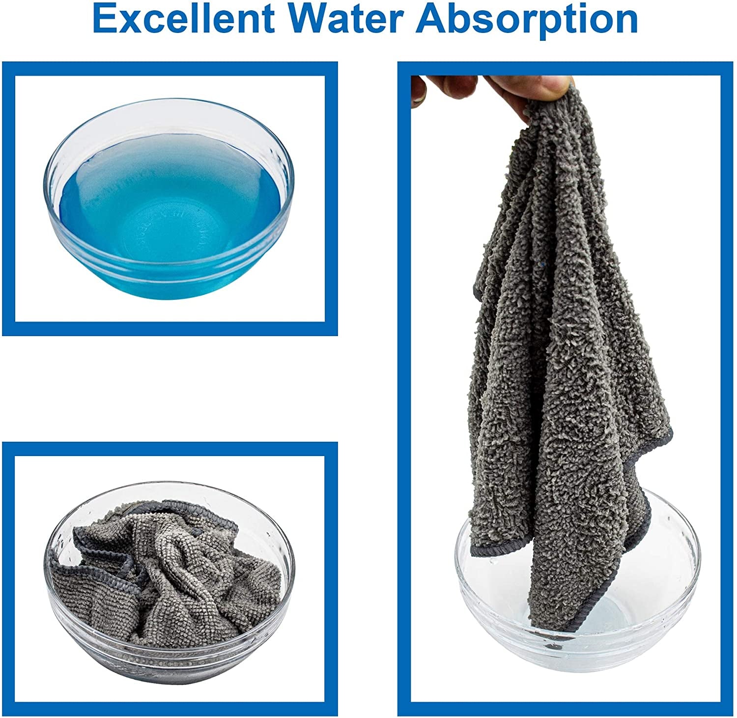 Microfiber Cleaning Cloth - Pack of 8, Size: 12 X 16 In, Multi-Functional Cleaning Towels, Highly Absorbent Cleaning Rags, Lint-Free, Streak-Free Cleaning Cloths for Car Kitchen Home