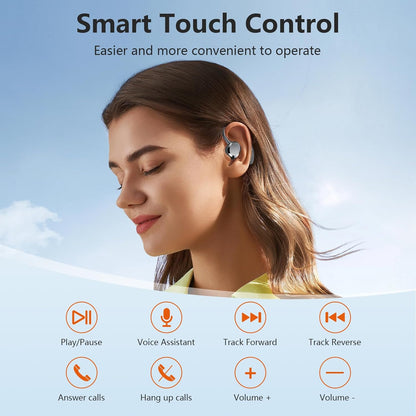 Wireless Earbuds, 2025 New Bluetooth 5.4 Headphones Sport Earphones with 68Hrs Playtime LED Display ENC Noise Cancelling Mic, IPX7 Waterproof over Ear Ear Buds with Hook for Sports/Running