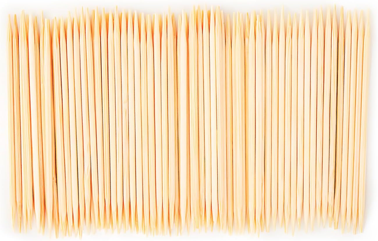 600 Count Bamboo Toothpicks for Teeth Cleaning, Appetizer, Olive, Barbecue, Fruit, Double-Points Wooden Toothpick.