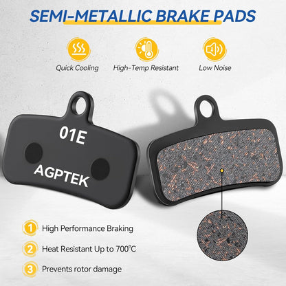 Bike Brake Pads, High-Performance Bicycle Brake Pad, 4 Pairs Mountain Bike Pad for Shimano/Tektro/Trp, Work Ebike/Mountain & Road Bike