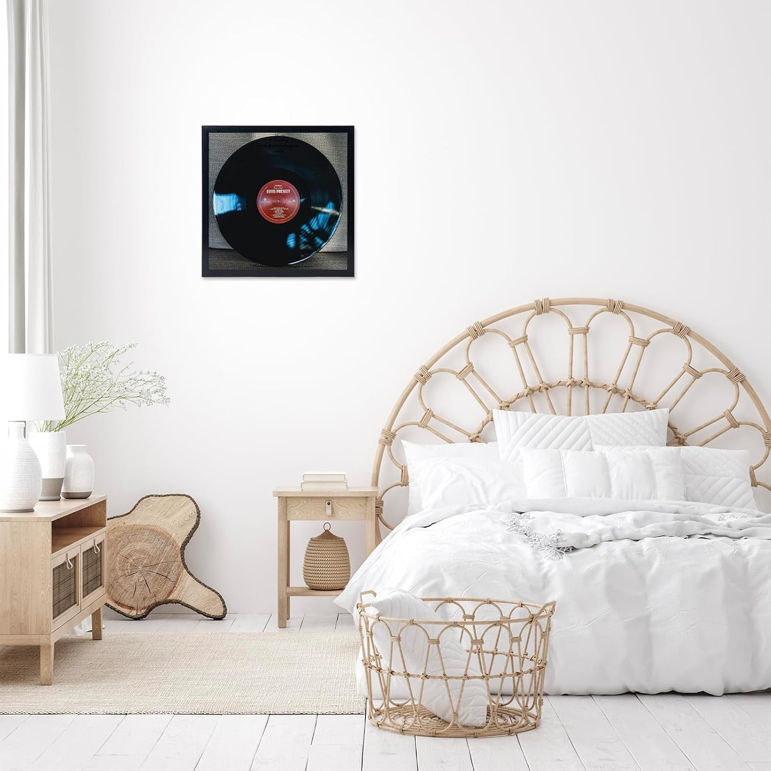 Wood Vinyl Record Frame for the Wall, Display 12.5X12.5 Album Cover and 12X12 LP Vinyl Record with Cover, Album Frames, Sturdy 12.5X12.5 Frame Black, 1 Pack