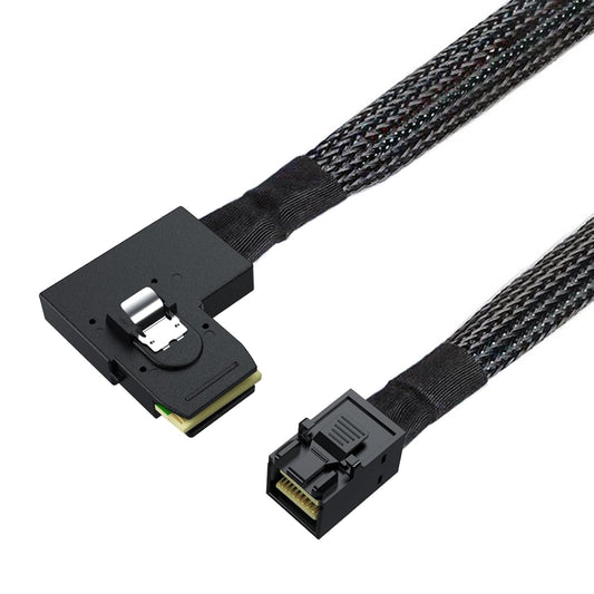 1.6FT Mini SAS SFF-8643 to Mini SAS 36Pin SFF-8087 Left Angle Cable, 0.5M (12Gb/S)