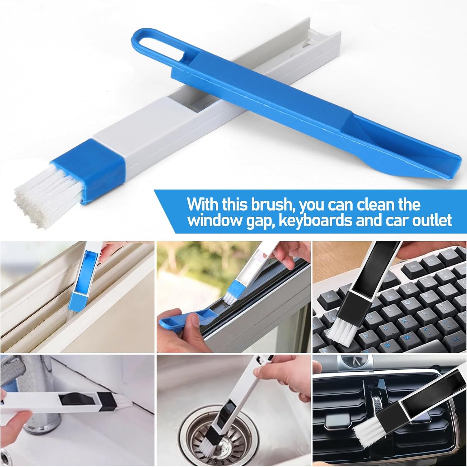 Window Track Cleaner Set, Window Groove Cleaning Brush Tools, 7 Pieces