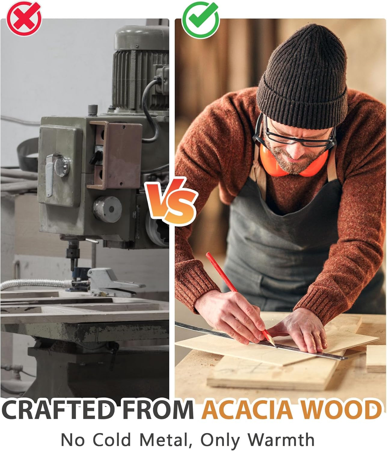 Wooden Desk Organizer Tray with Pen Holder, Non-Slip Desk Tray and Pencil Holder Set with Felt Lined, Desktop Accessories for Home Office Workspace Organization