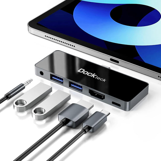 Ipad Pro USB C Hub Adapter,  5 in 1 Dongle with 4K@60Hz HDMI, Type C to 3.5Mm Audio Headphone Jack, 100W PD and 2 USB 3.0 for Ipad Pro 2021 2020 M1 12.9/11, Ipad Air 5/4, Mini 6