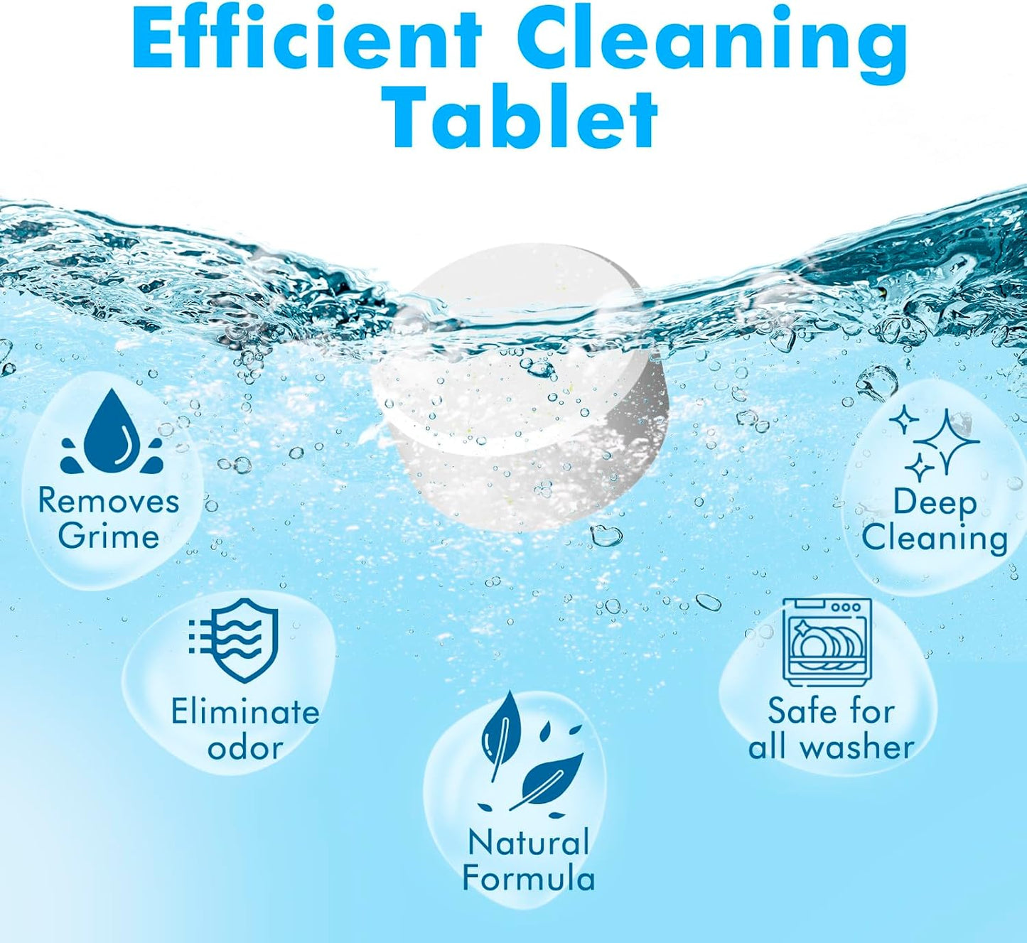 Dishwasher Cleaner and Deodorizer Tablet 25 Count, Deep Cleaning Tablet Helps Remove Limescale, Mineral Buildup and Odor, Formulated to Clean inside All Machines