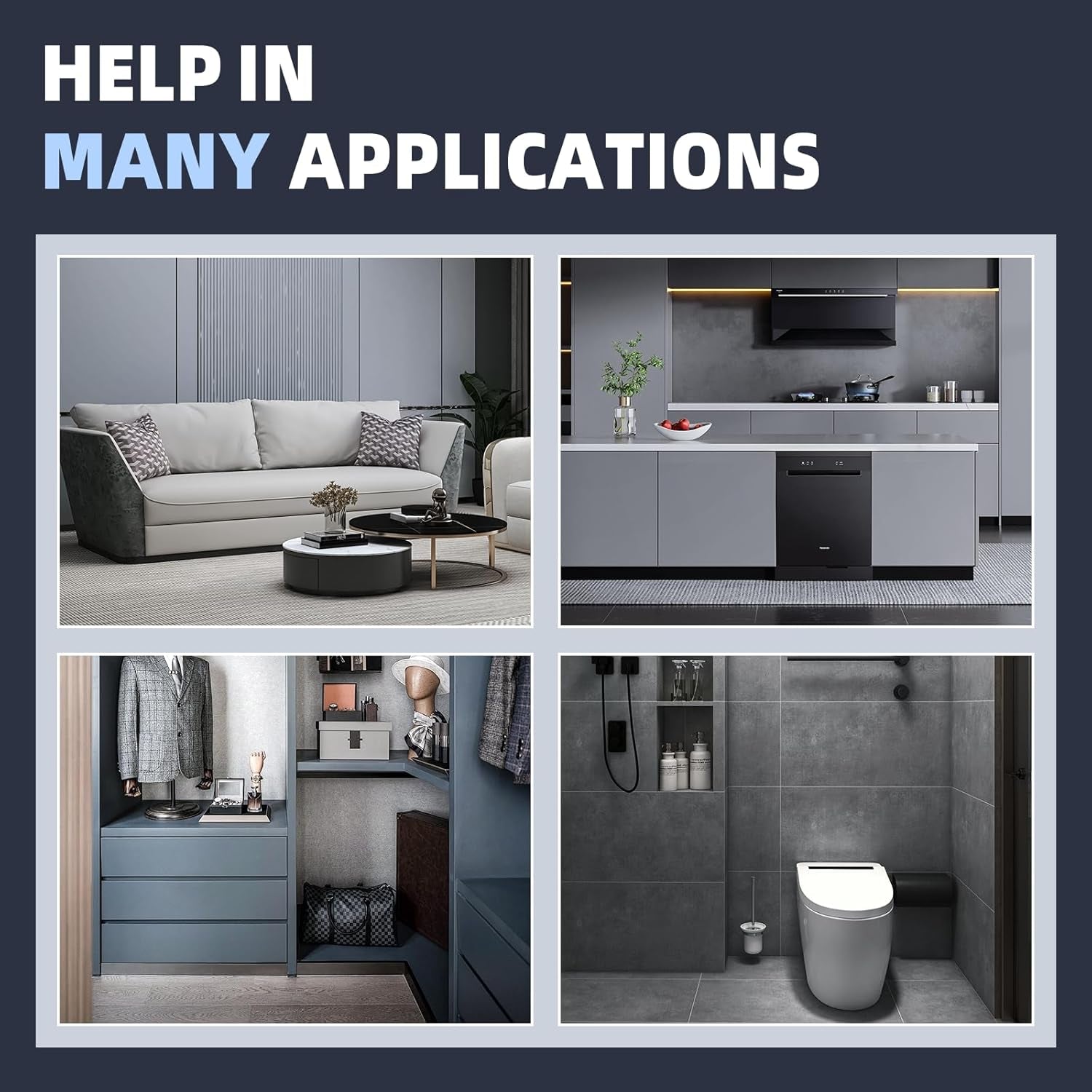 Hard Bristle Crevice Cleaning Brush - Home Cleaning Tools, Multi-Purpose Crevice Supplies for Kitchen, Bathroom, Toilet, Window, Vehicle, Faucets, Grout, Home (3, Black)