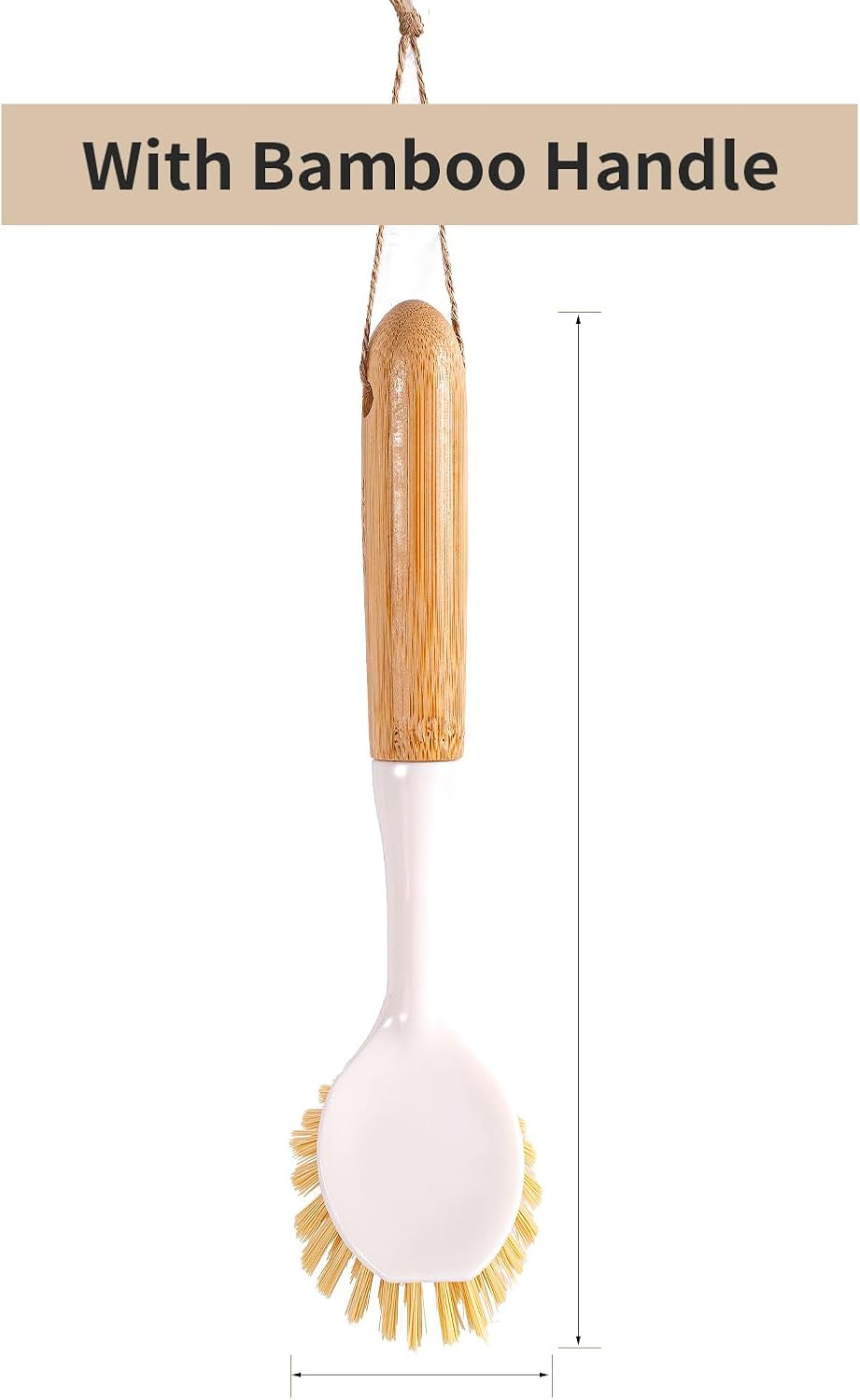 Kitchen Dish & Cast Iron Brush with Scraper, [2 Pack] Skillet Scrub Cleaner with Handle, Kitchen Cleaning Scrubber for Dishes, Pots, Cast Iron Skillet, Non-Stick Frying Pans, Sinks and House Cleaning