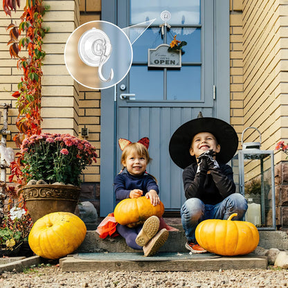 Wreath Hanger, Large Suction Cup Wreath Hooks with Wipes, Heavy Duty, 22 LB Capacity, Removable and Reusable, Clear, 2 Pcs