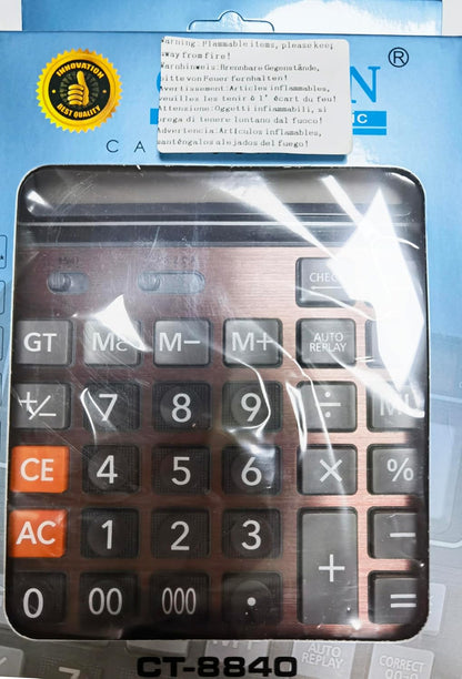 Solar Battery Calculator Dual Power Large Standard Function Desktop Business Calculator with 14 Digit Large LCD Display Convenient for Office & Home KA06 Red