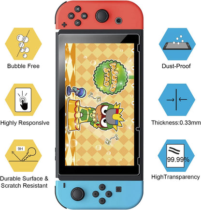 [3 Pack] Screen Protector Tempered Glass for Nintendo Switch,  Transparent HD Clear Anti-Scratch Screen Protector Compatible Nintendo Switch