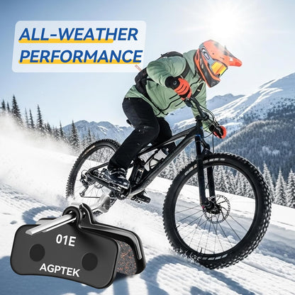 Bike Brake Pads, High-Performance Bicycle Brake Pad, 4 Pairs Mountain Bike Pad for Shimano/Tektro/Trp, Work Ebike/Mountain & Road Bike