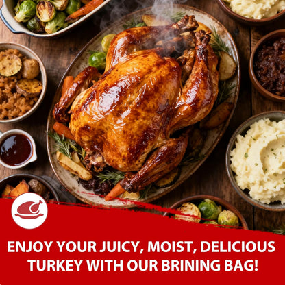 Turkey Brine Bags, 2 Pack Extra Large 26"X22" Brining Bags for Turkey, Holds up 35Lb and Above, Double Zip-Lock Brine Bag Kit with 2 Strings & Clips, Thanksgiving, Christmas Essentials