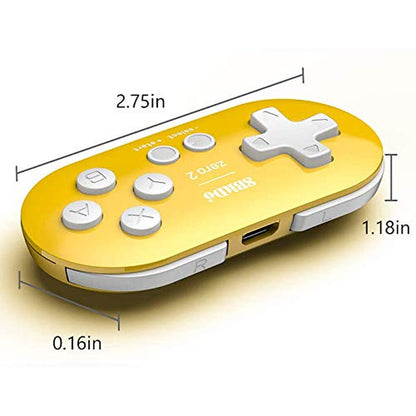 Zero 2 Mini Bluetooth Gamepad for Switch Windows Android Macos Steam Raspberry Pi (Yellow)