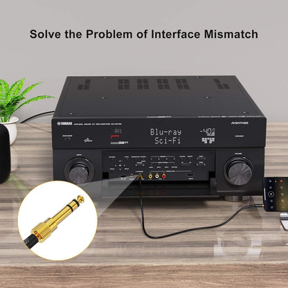 1/4'' to 1/8'' Headphone Audio Adapter 5PCS, 6.35Mm to 3.5Mm Male to Female TRS Stereo Gold Plated Audio Jack Convertor for Cellphone,Speaker,Mic,Ipod,Receiver,Guitar, Digital Piano